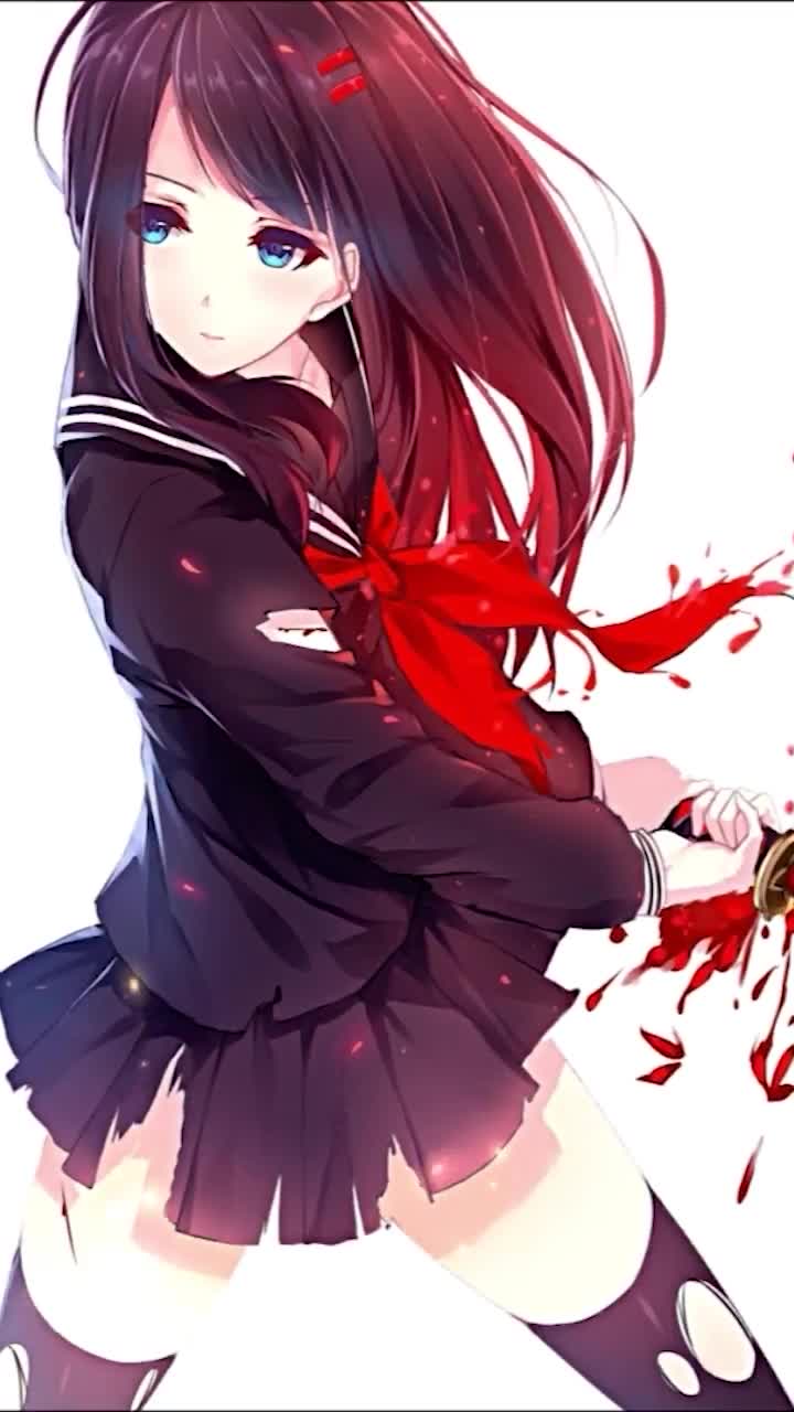 iPhone and Android Samurai School Girl Katana Phone Live Wallpaper