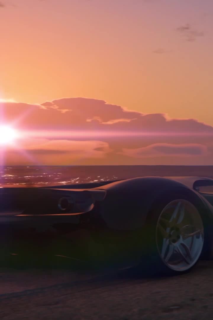 Sports Car By The Beach iphone lock screen wallpaper