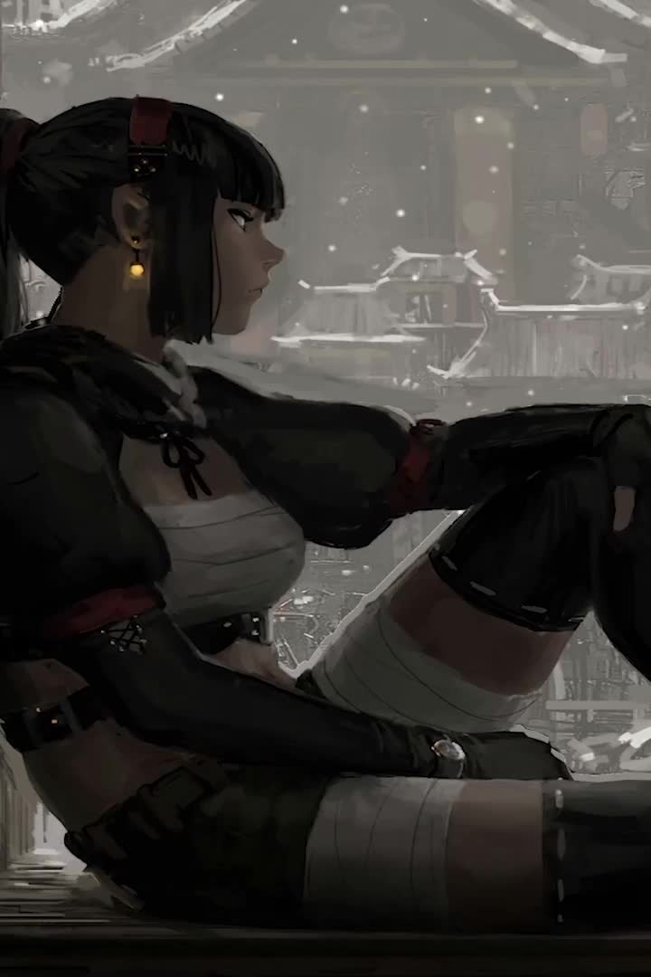 Girl Warrior Resting For iPhone Wallpaper