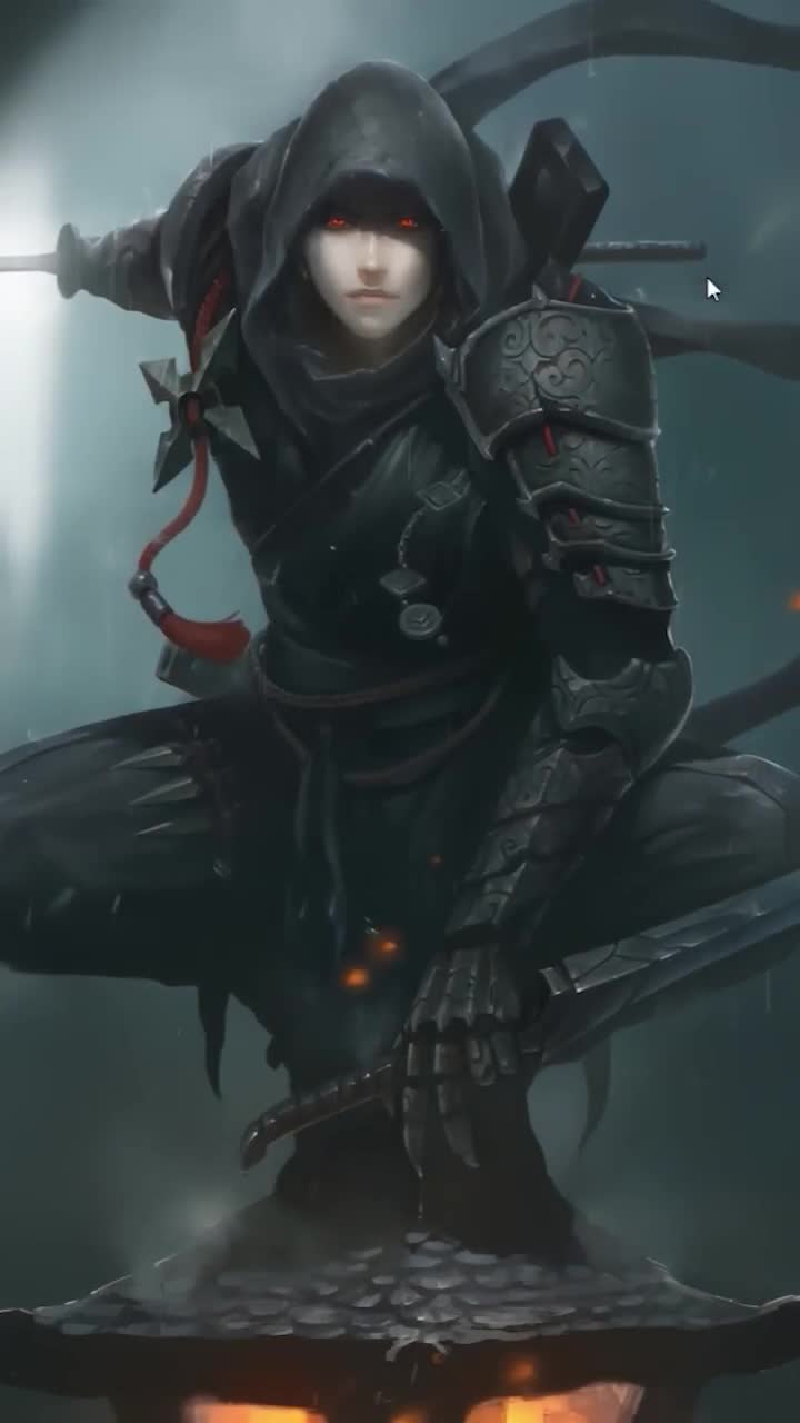 iPhone and Android Night Stalker Assassin Katana Phone Live Wallpaper