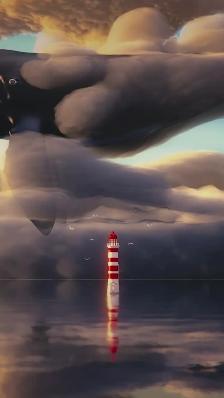 Android  iOS iphone Mobile Whale Flying In The Sky Free Live Wallpaper