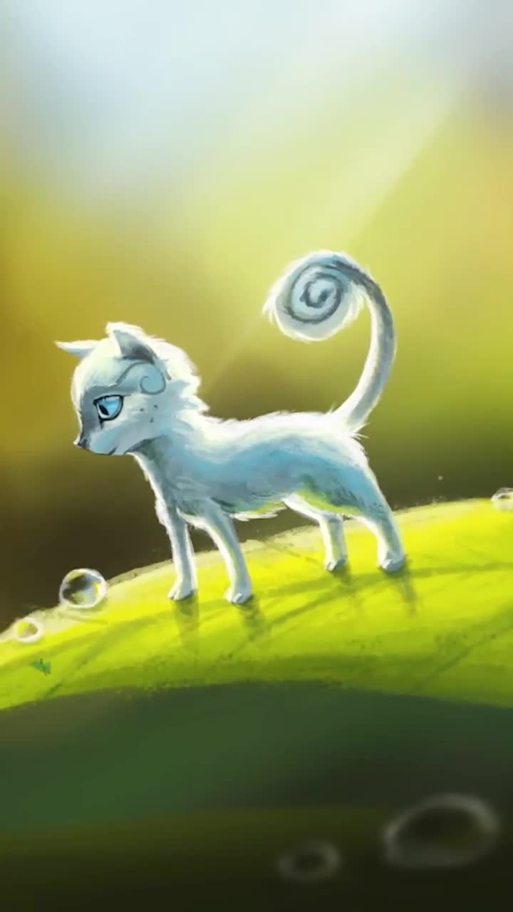 iPhone  Android Tny Cat Morning Walk Free Phone Live Wallpaper