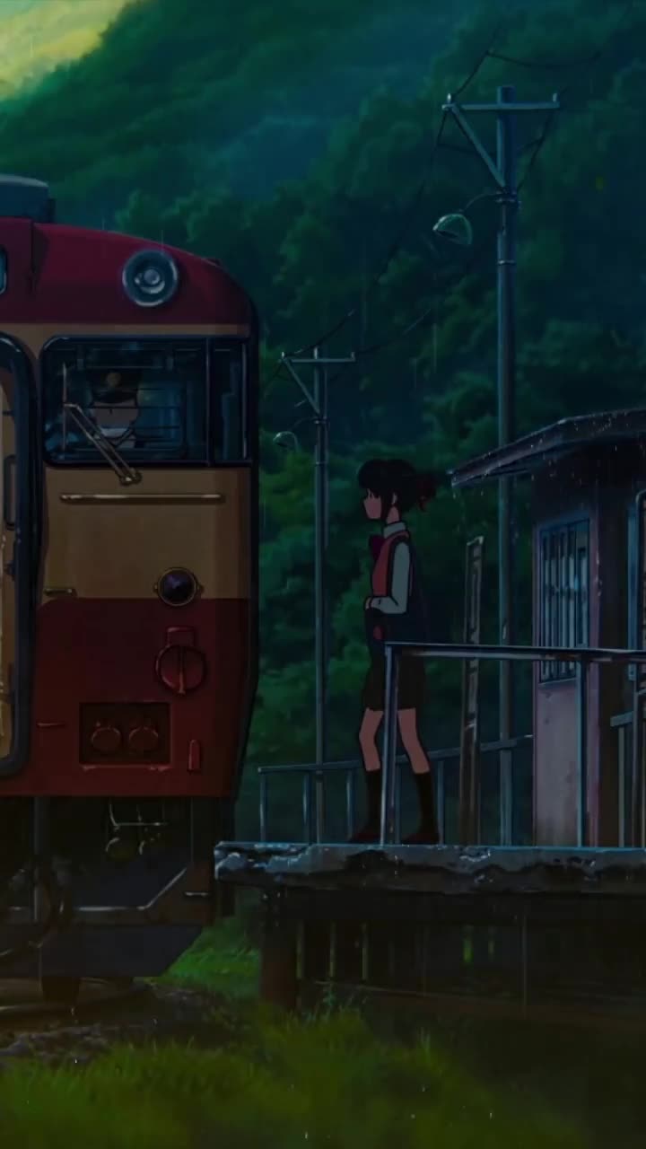 iPhone  Android Train Station Rain Kimi No Nawa Phone Live Wallpaper