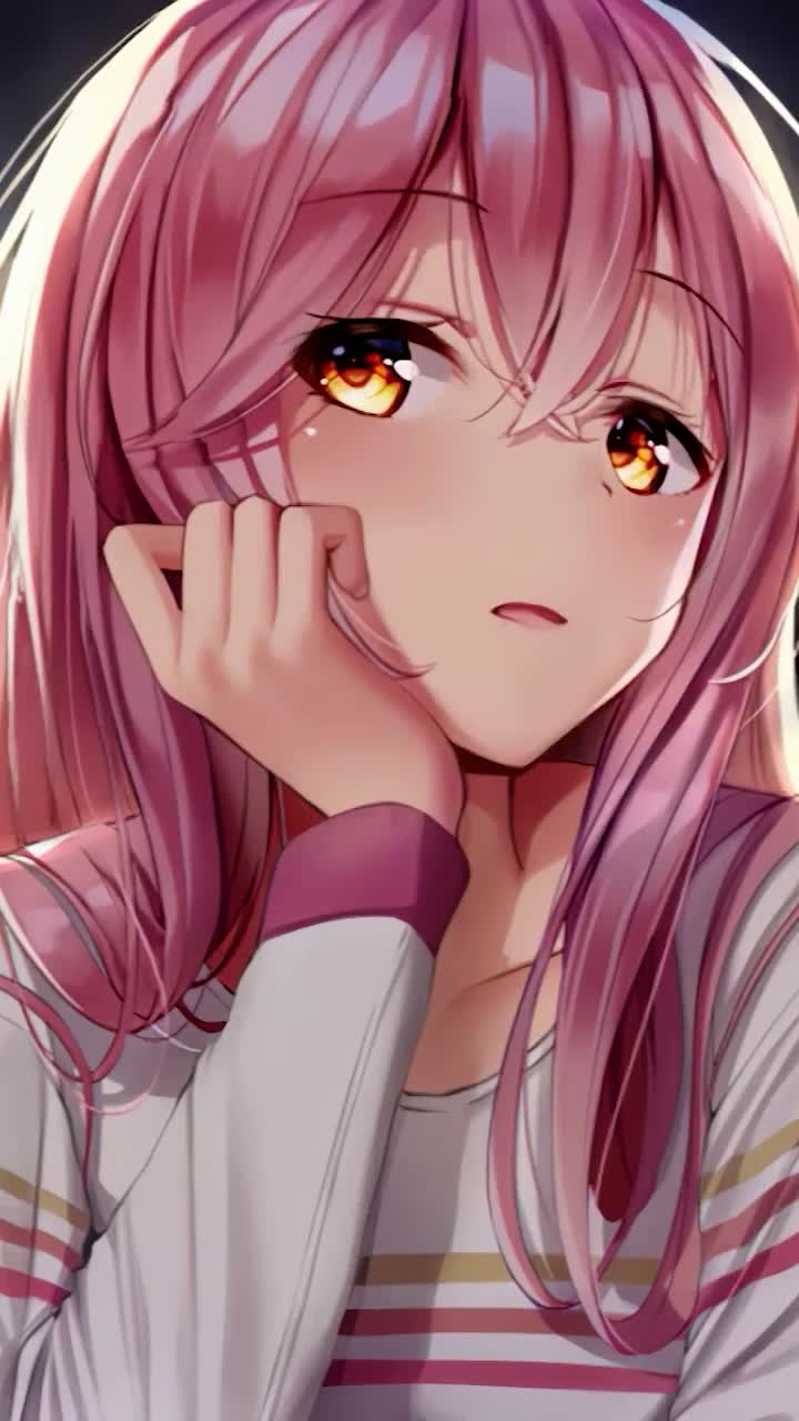 iPhone And Android Thinking Anime Girl Phone Live Wallpaper