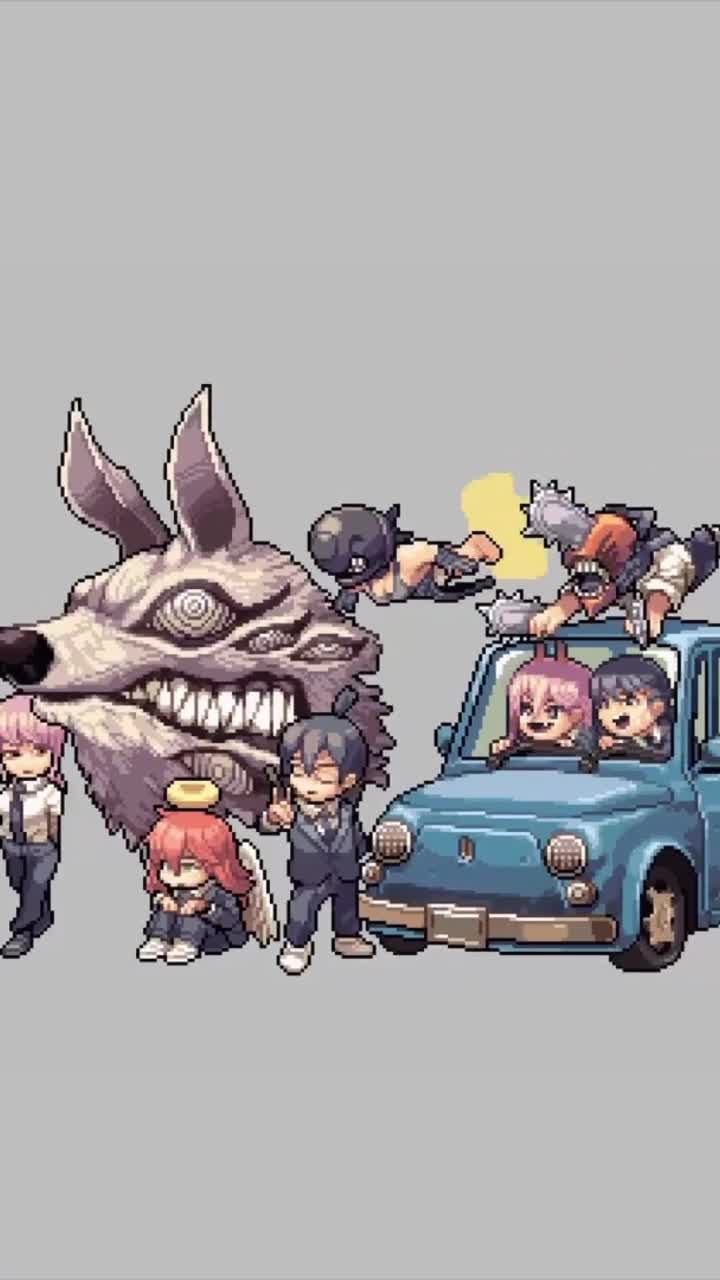 Android  iOS iphone Mobile Chainsaw Man Pixel Minimalism Free Live Wallpaper