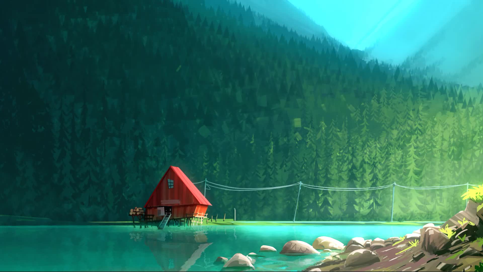 Cabin in the Forest Live Wallpaper