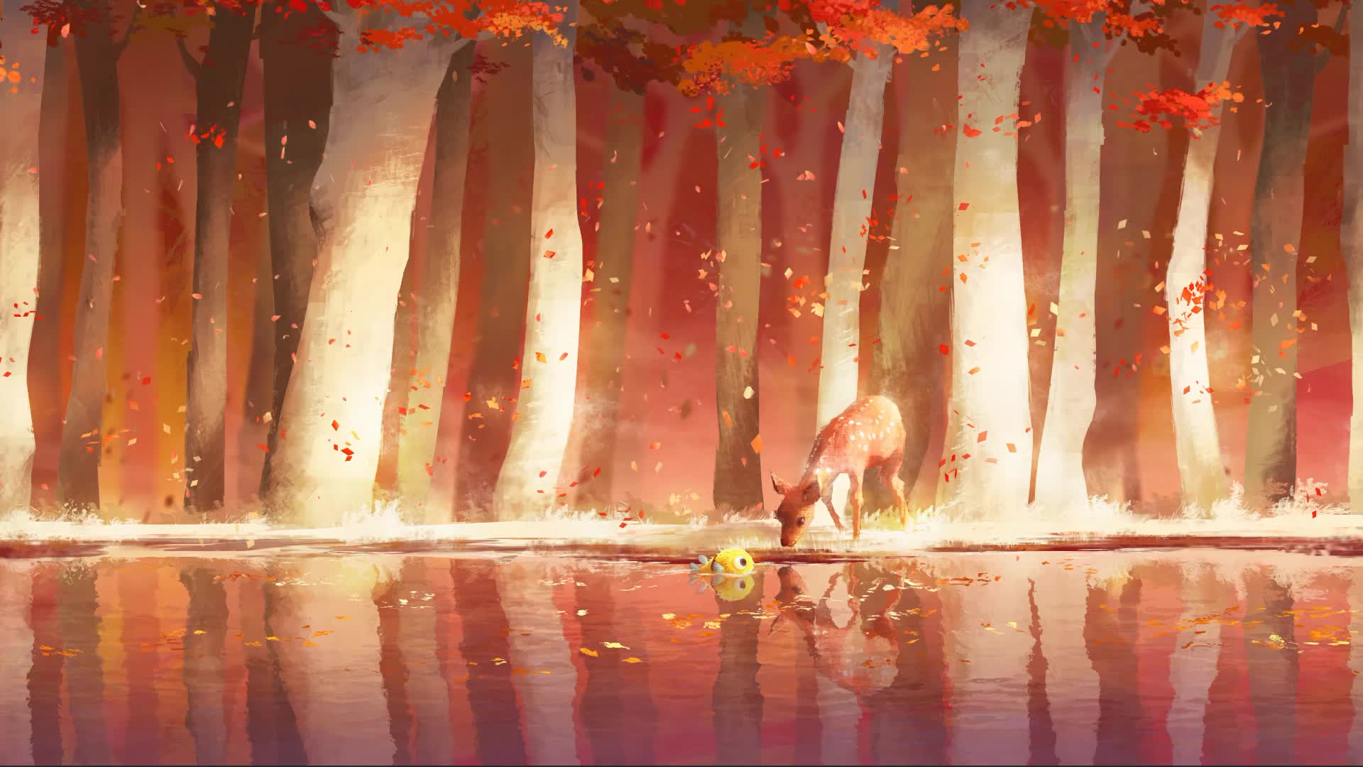 Deer and Fish Live Wallpaper