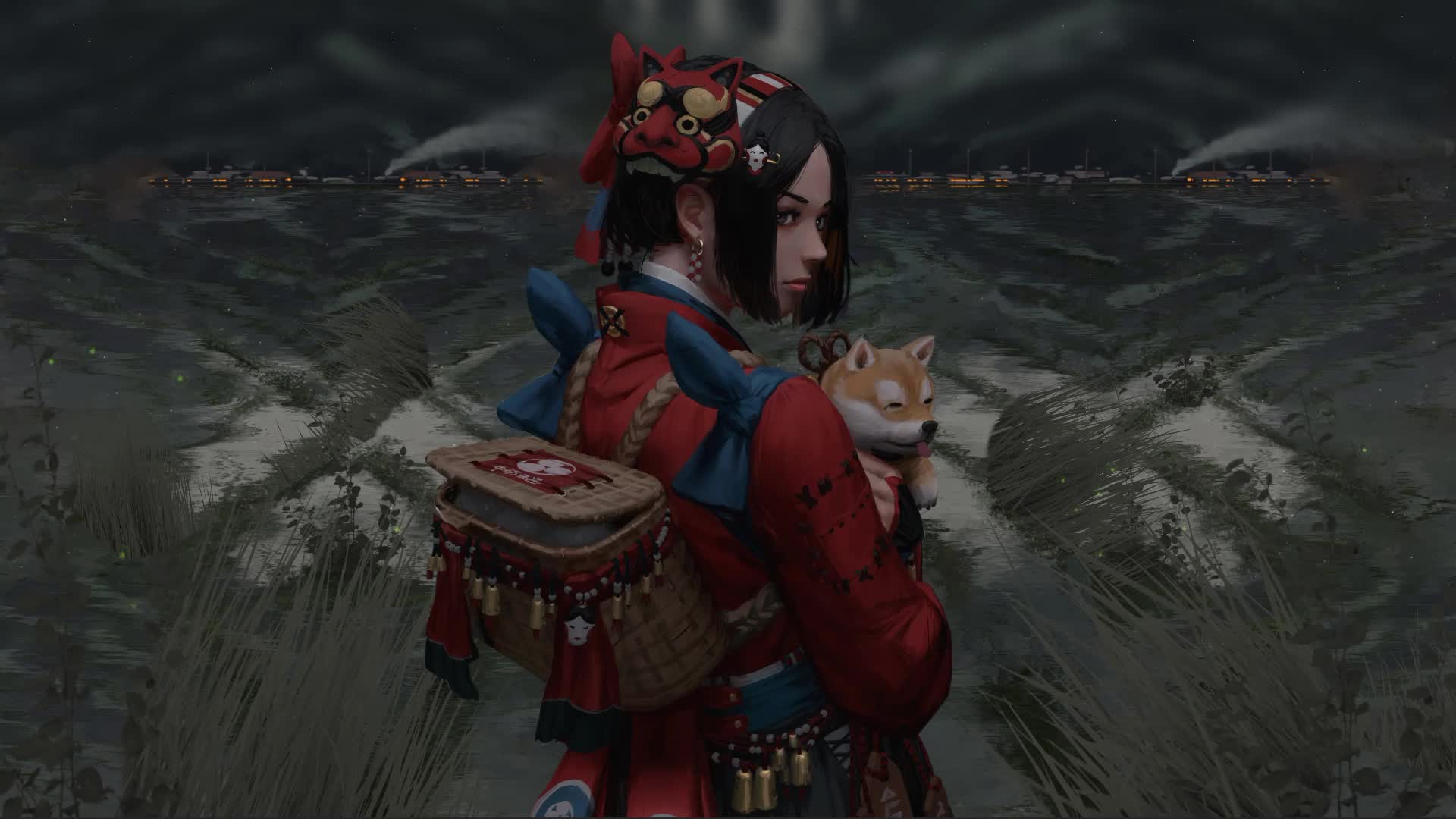 Girl With Shiba Inu Live Wallpaper