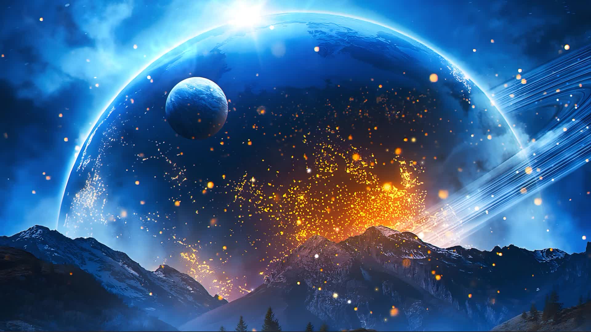 Space Blue Planet Live Wallpaper