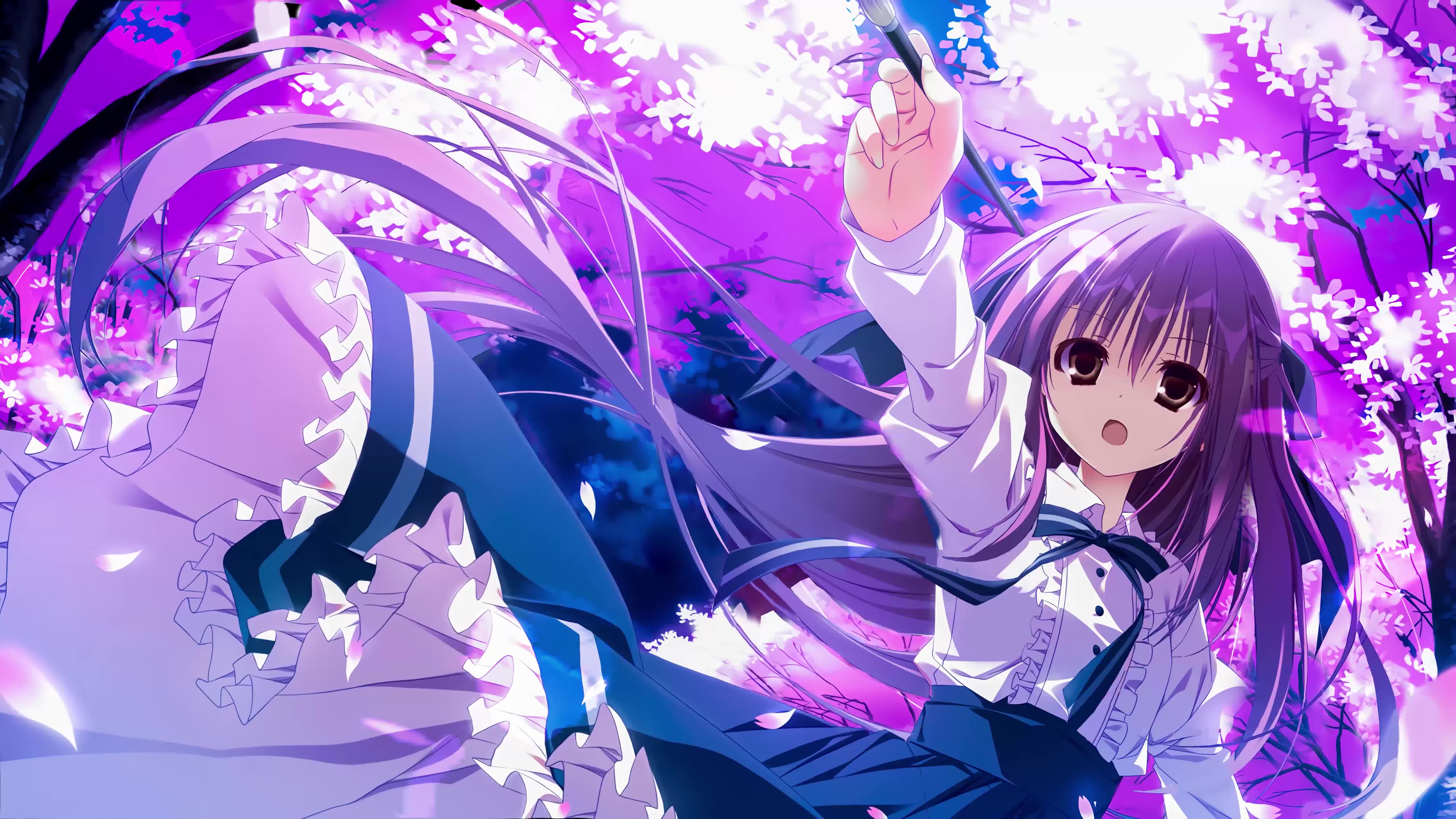 Cherry Blossoms Girl Live Wallpaper Anime 4K