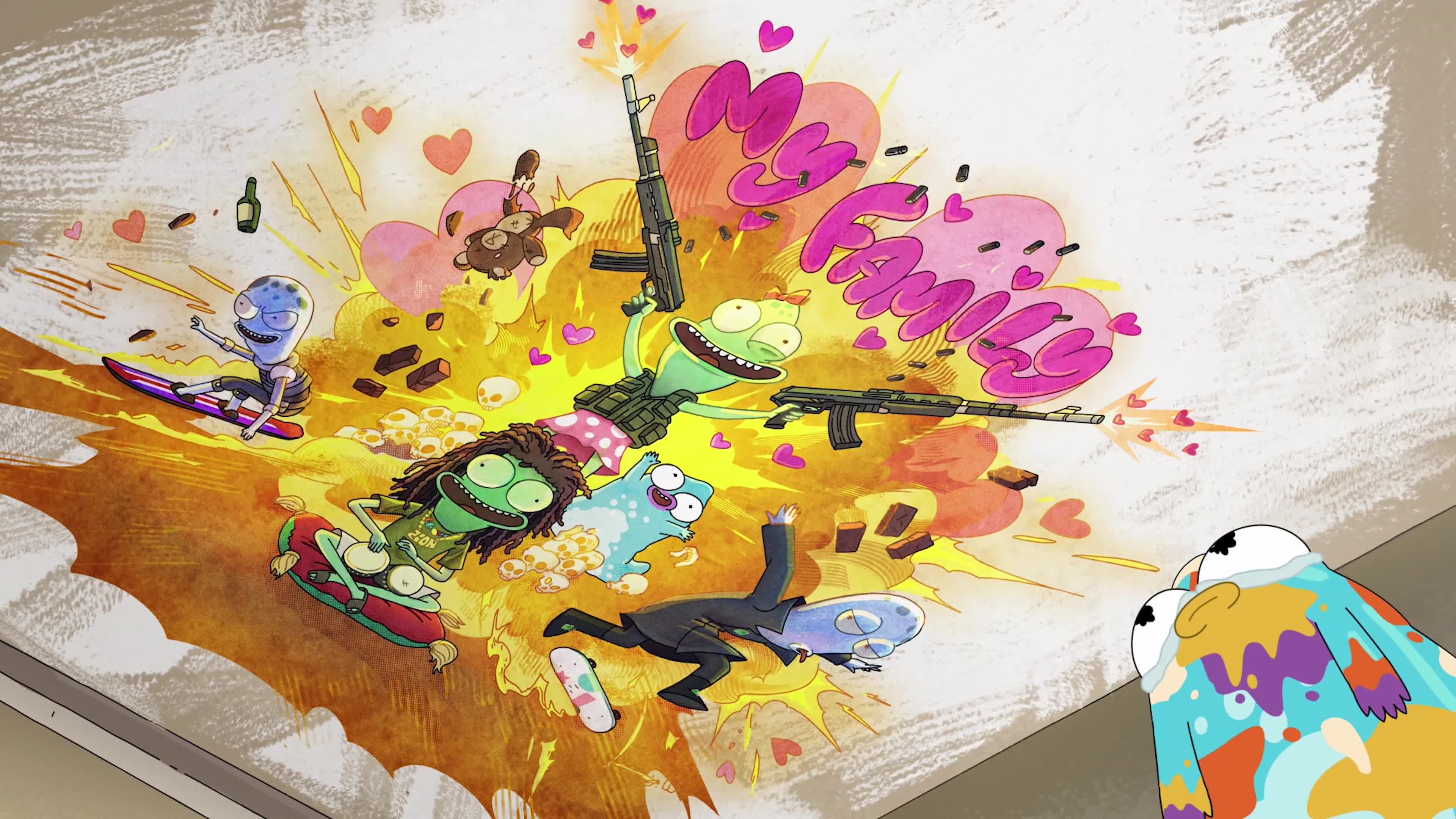 Solar Opposites Pupa and The Ceiling Painting Live Wallpaper