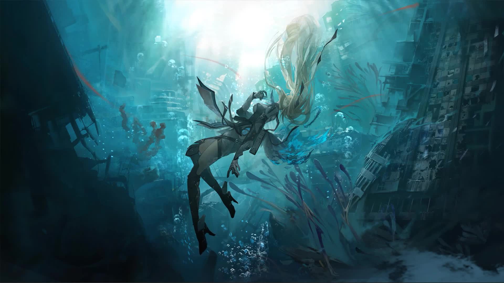 PGR Bianka in Blue Water Live Wallpaper Anime