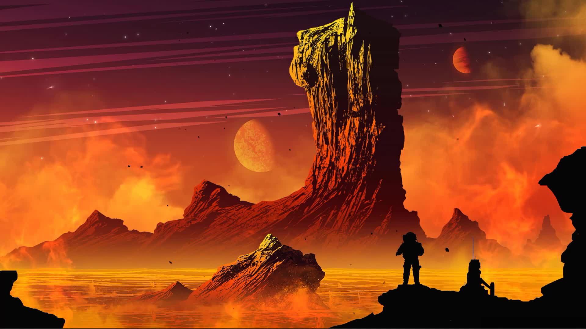 Orange Planet Live Wallpaper