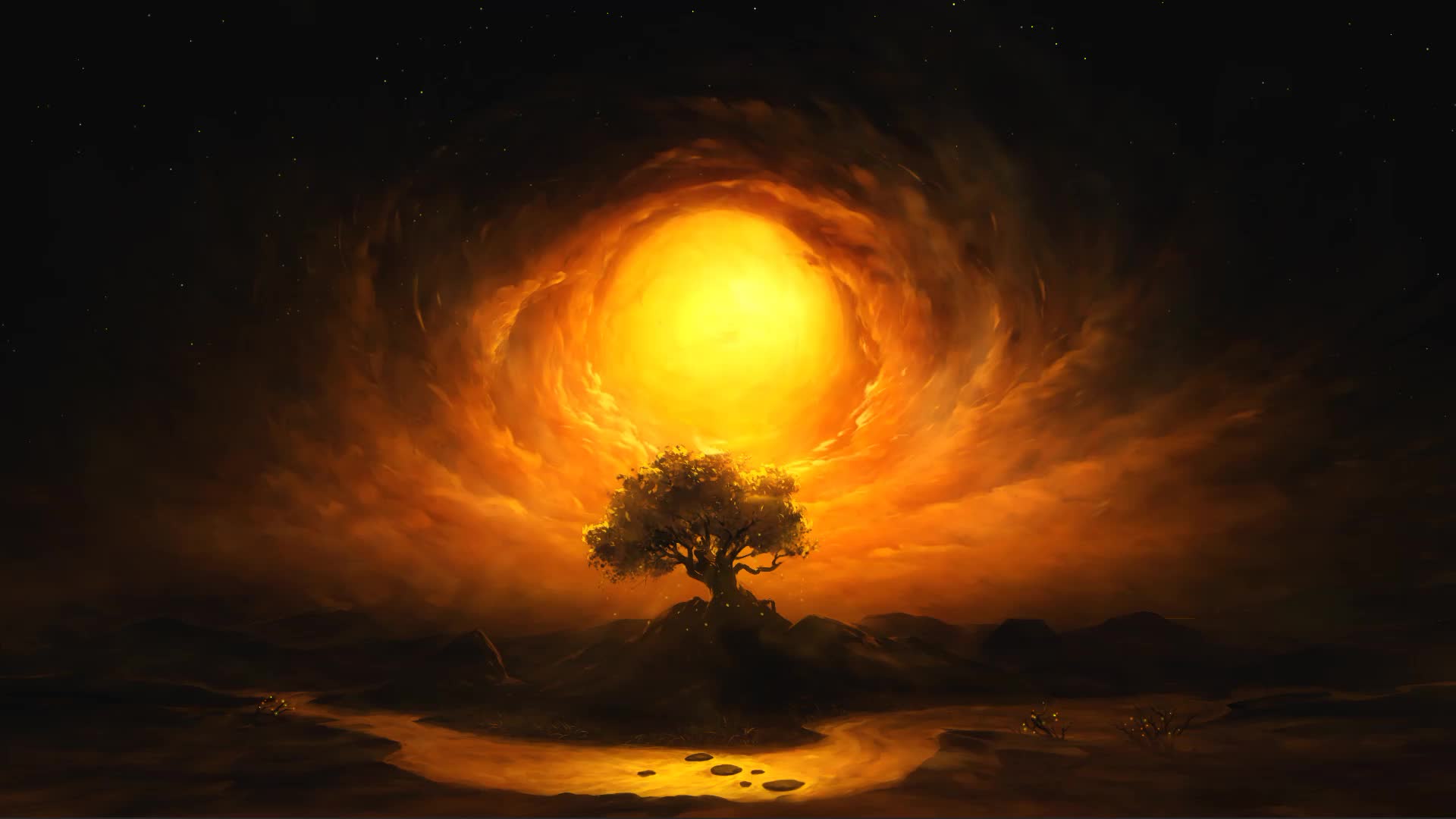 Golden Blossom Live Wallpaper