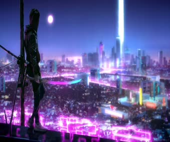 Cyberpunk Ninja Neon Metropolis Live Wallpaper PC