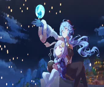 Ganyu And Qiqi Lantern Rite Genshin Impact Live Wallpaper PC
