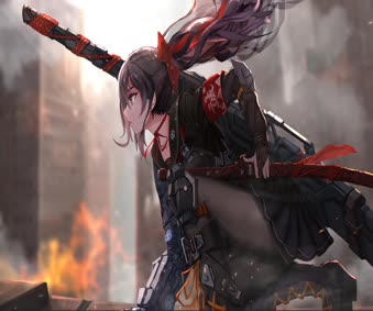 Anime Girl in Wind Live Wallpaper