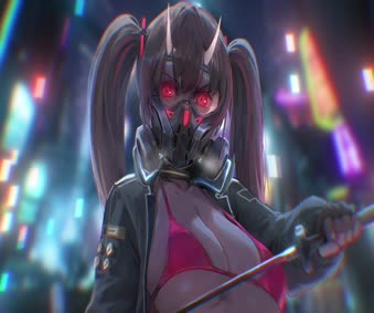 Boring Girl With Mask Live Wallpaper