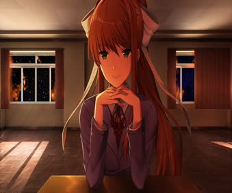 Monika Doki Doki Literature Club Anime Live Wallpaper Free