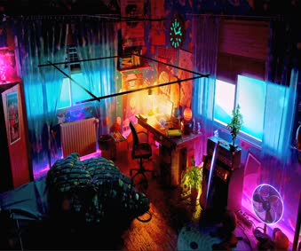 Live Late Night Room Wallpaper