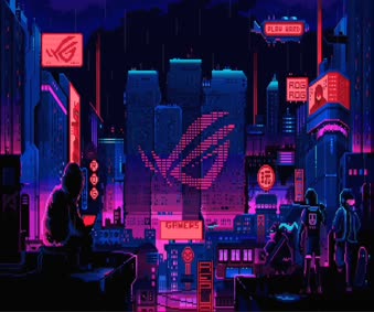 Pixel ROG City of Gamers Live Wallpaper
