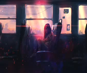 Live Girl in Train Video Wallpaper