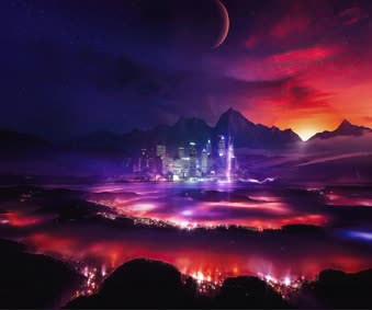 Twilight City Night Live Wallpaper