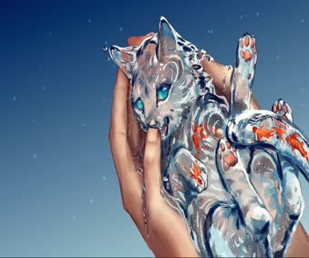 Cat in Hands Live Wallpaper