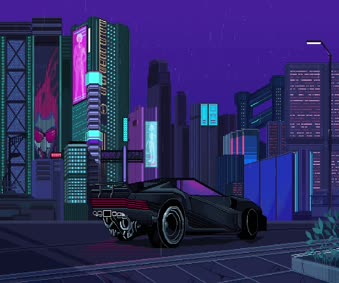 Live Night City CyberPunk 2077 Pixel 4k Wallpaper