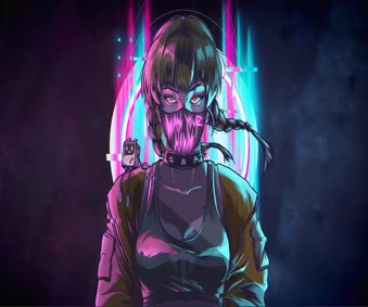 Wash Your Hands Neon Girl Live Wallpaper Engine