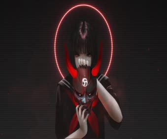 Aoi Ogata Oni Girl Live Wallpaper