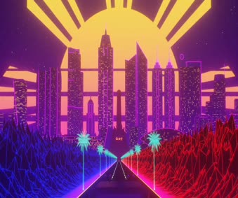 Sunrise In Neon City Live Wallpaper