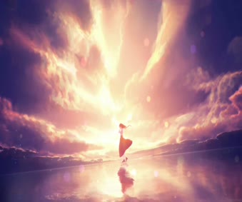 Anime Lone Girl Evening Sky Live Wallpaper