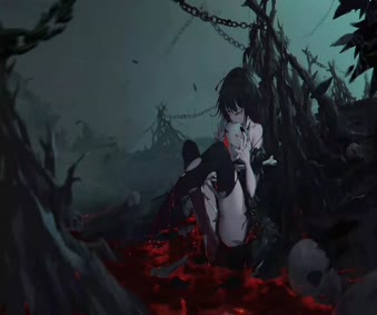2K Anime Girl Hell Skulls Fantasy Live Wallpaper