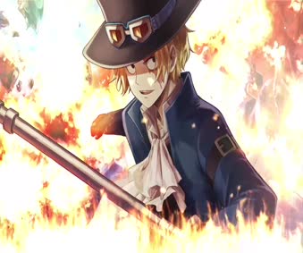 2K Sabo Flames One Piece Live Wallpaper