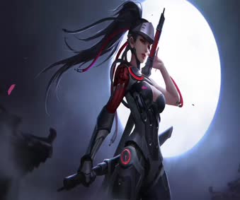 2K Genji Overwatch Ninja Girl Live Wallpaper