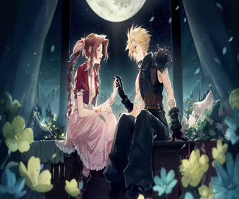 2K Final Fantasy 7 Cloud And Aerith Live Wallpaper