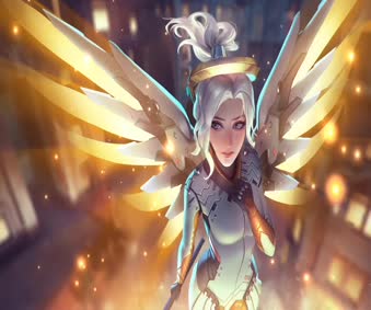 2K Mercy Overwatch Game Live Wallpaper