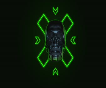 Live Metallic Neon Skull Wallpaper