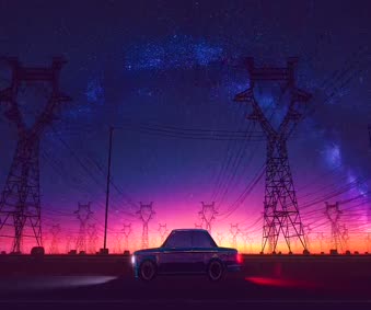 Driving The Star Sky Live Wallpaper