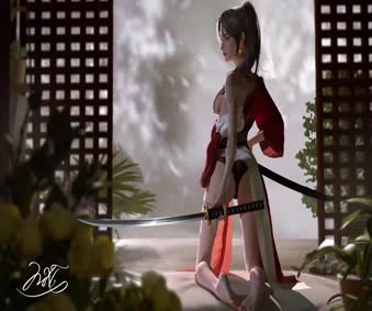 Female Swordsman Live Wallpaper