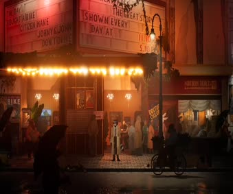 Cinema Rain Night Live Wallpaper