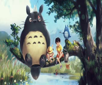 Go Fishing My Neighbor Totoro Live Wallpaper