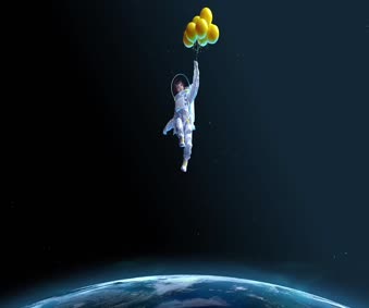 Space Balloon Girl Live Wallpaper