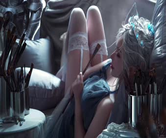 Draw Girl Dozing Live Wallpaper