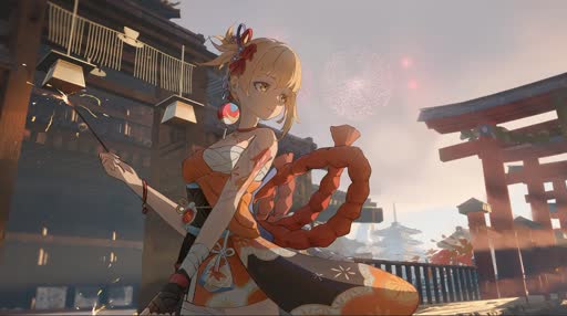 genshin impact yoimiya fireworks live wallpaper