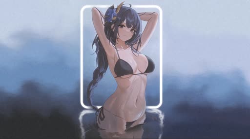 Bikini Raiden Shogun Lively Wallpaper