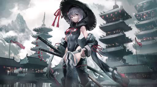 samurai girl 4k live wallpaper