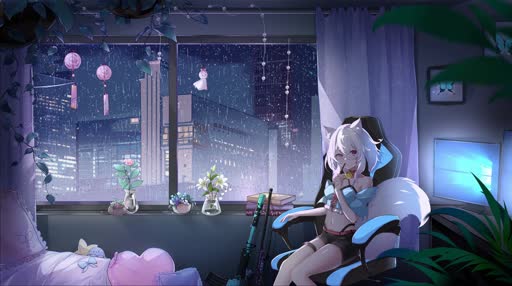 Rainy night 4K 60Fps Lively Wallpaper