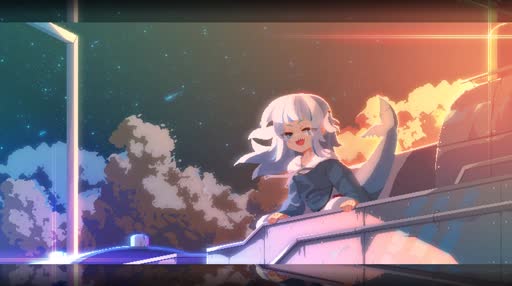 Gura Star Train Lively Wallpaper